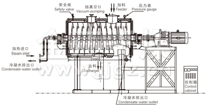 真空耙式干燥机结构示意图