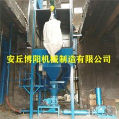 石灰吨袋卸料器 BYTCD1000吨袋拆袋机工作现场及流程的图片