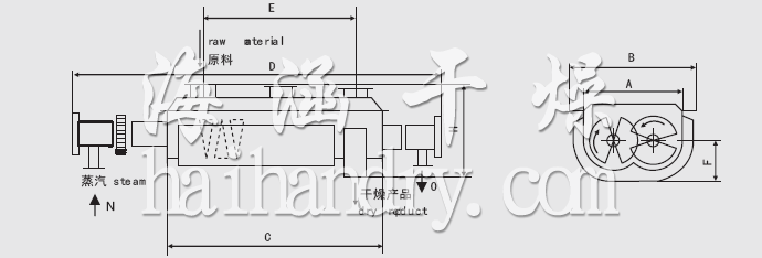 JYG系列空心桨叶干燥机安装结构图