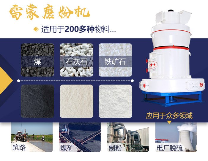 雷蒙磨粉机应用领域图
