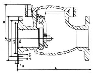旋启式止回阀结构图